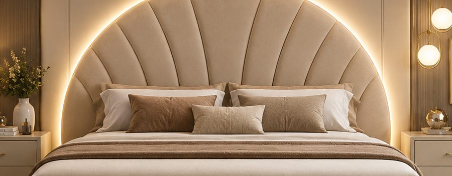 Ivory Arc Bed upholstered designer bed