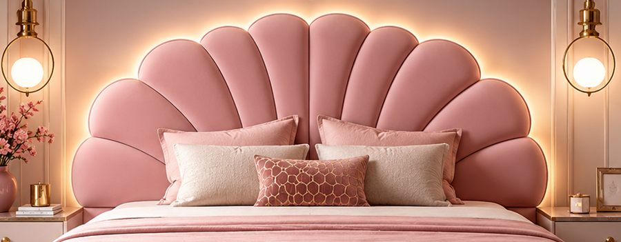Blush Petal Bed upholstered designer bed