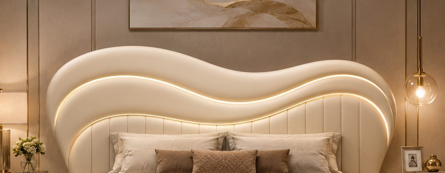 Pearl Contour Bed upholstered designer bed