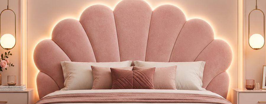 Blush Bloom Bed upholstered designer bed