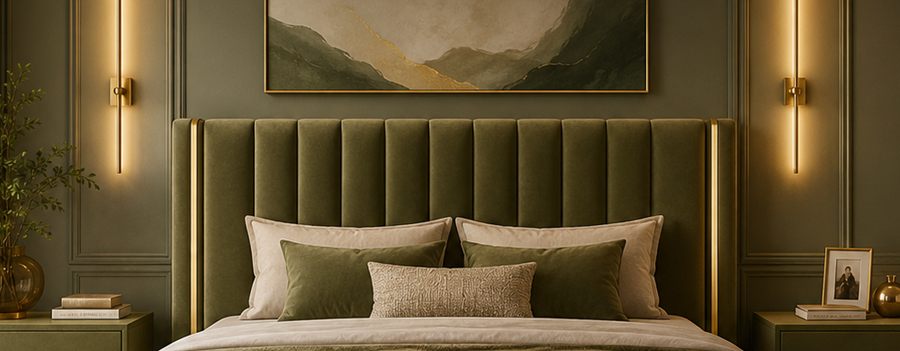 Olive Crest Bed upholstered designer bed