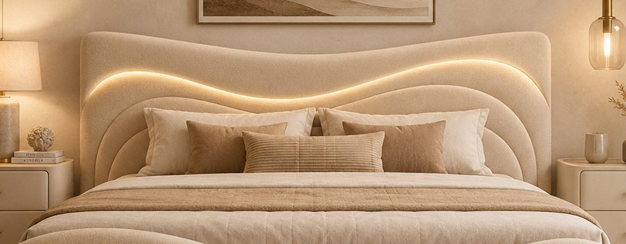 Sand Wave Bed upholstered designer bed