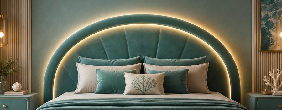 Golden Panel Bed upholstered designer bed