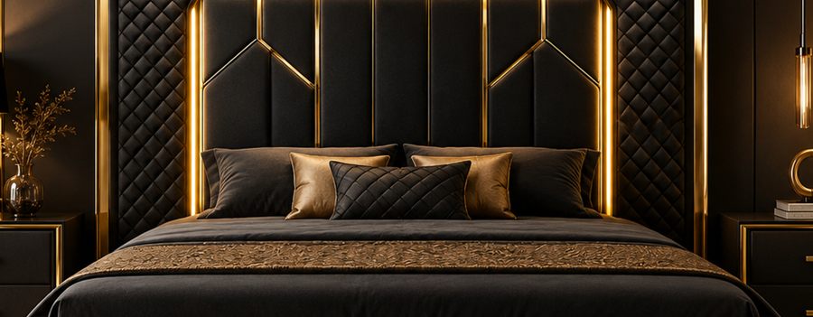 Lagoon Halo Bed upholstered designer bed
