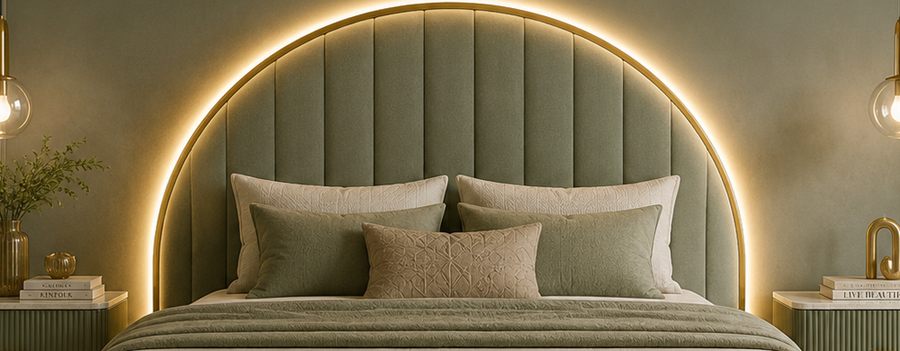 Sage Arch Bed upholstered designer bed