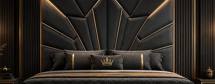 Midnight Crown Bed upholstered designer bed