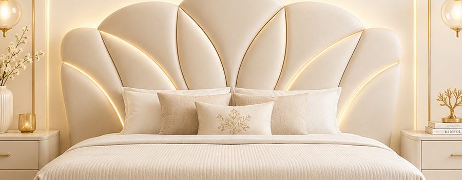 Ivory Bloom Bed upholstered designer bed