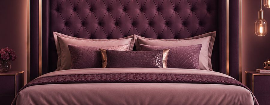 Plum Royale Bed upholstered designer bed