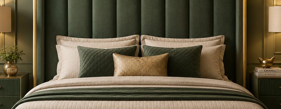 Emerald Panel Bed upholstered designer bed