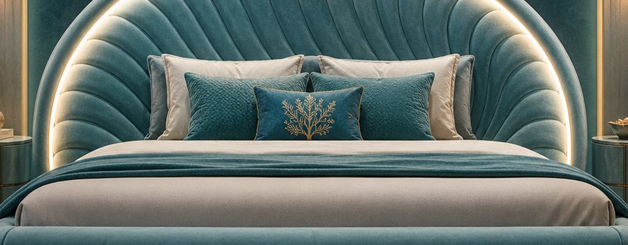 Ocean Curve Bed upholstered designer bed