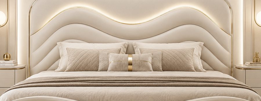 Cloud Wave Bed upholstered designer bed