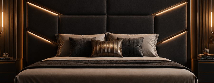 Midnight Frame Bed upholstered designer bed