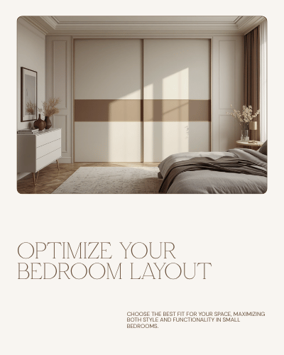 Canva wardrobe layout graphic for sliding vs swing wardrobe guide
