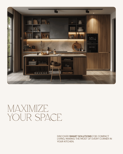 Compact modular kitchen storage graphic by AlterCraft