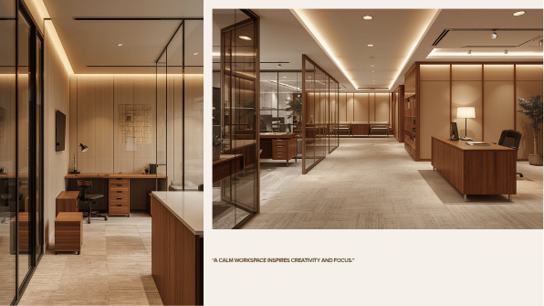 False ceiling and wall panel coordination