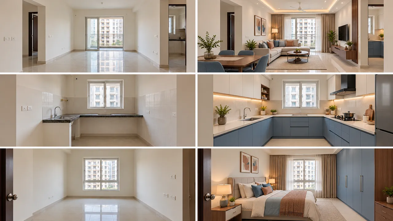 Living Kitchen Primary — Blue Palette — AI-assisted design concept