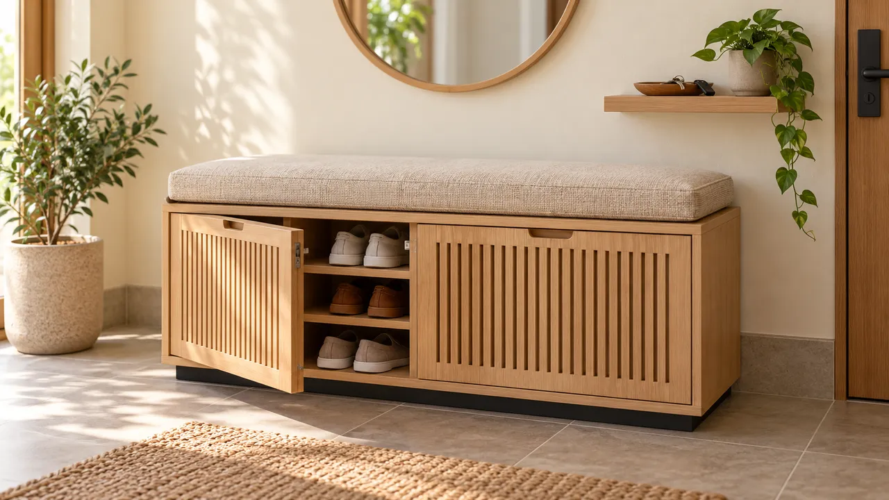 Seated Shoe Bench — AI-assisted design concept